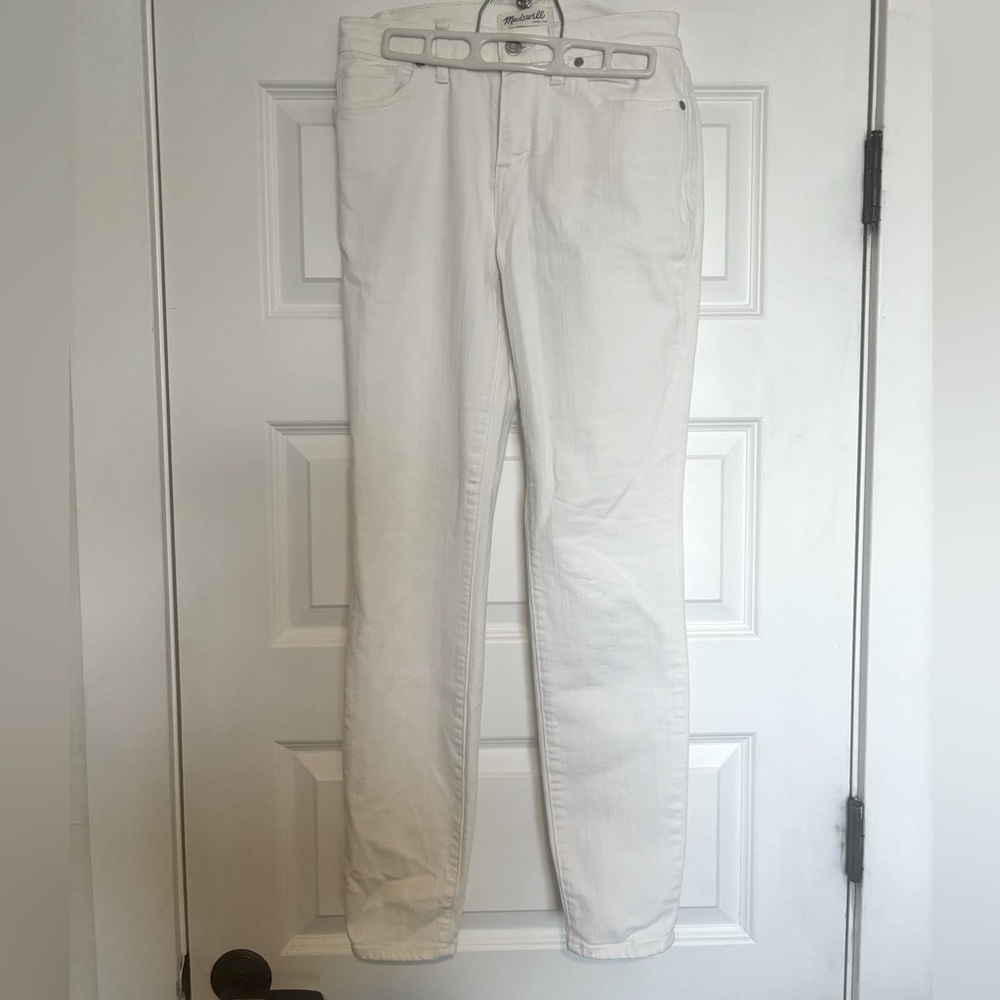 Madewell high riser skinny white jean